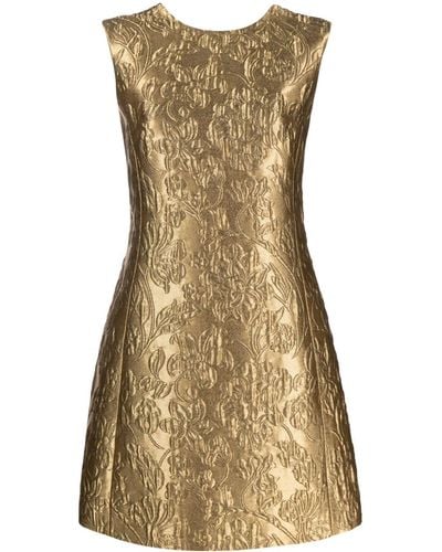 Emilia Wickstead Mini-jurk Met Geborduurde Bloemen - Metallic