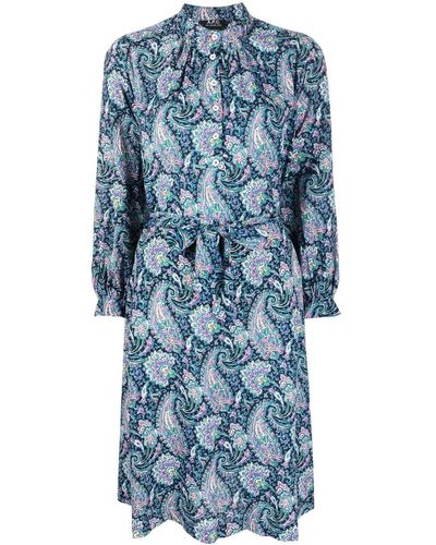 A.P.C. Mini-jurk Met Paisley-print - Blauw