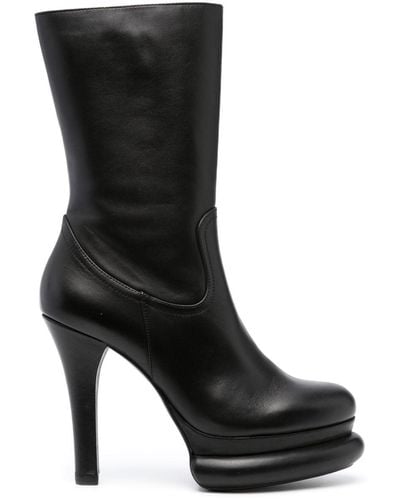 Paloma Barceló 130mm Leather Ankle Boots - Black