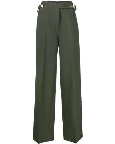 Dion Lee Belt-detail Wide-leg Trousers - Green