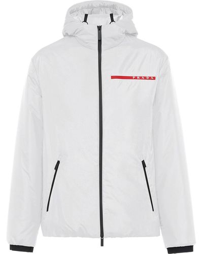 Prada Logo-stripe Technical Jacket - White