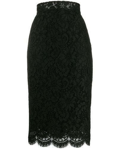 Dolce & Gabbana Falda de tubo de encaje - Negro