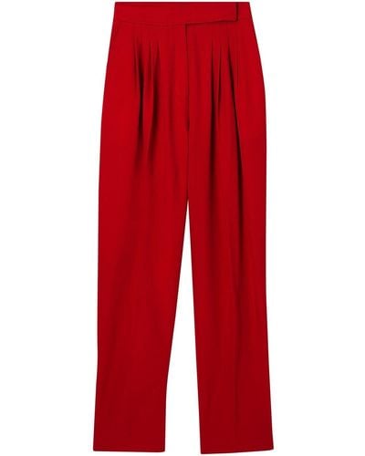 Burberry Pantalones de vestir de talle alto - Rojo
