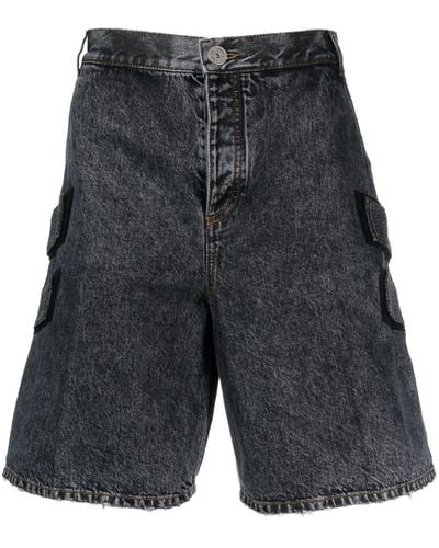 Balmain Jeans-Shorts mit Acid-Wash-Effekt - Grau