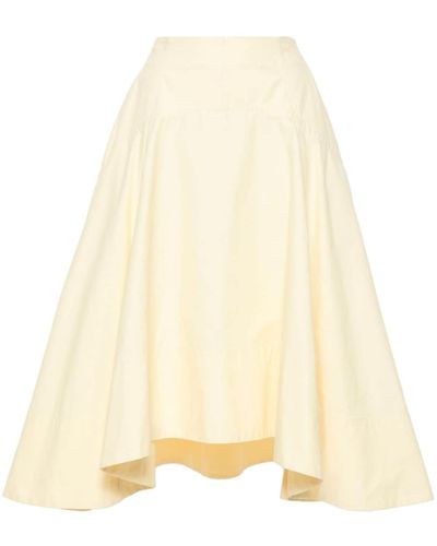 Bottega Veneta Cotton A-line Skirt - Natural