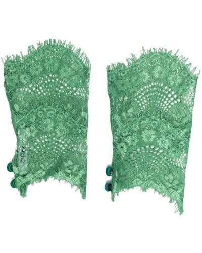 Parlor Fingerless Lace Gloves - Green
