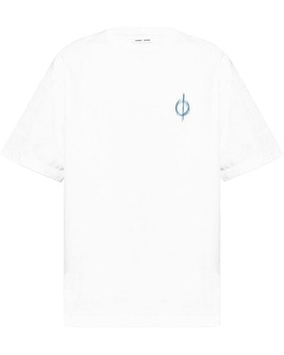 Samsøe & Samsøe Sacopenhagen T-Shirt mit rundem Ausschnitt - Weiß