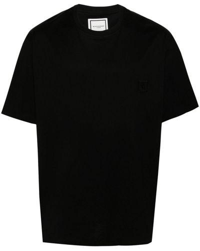 WOOYOUNGMI Floral-print Cotton T-shirt - Black