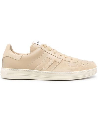 Tom Ford Suede Leather Sneakers - Natural
