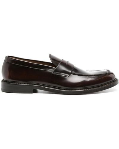 Doucal's Penny-slot leather loafers - Nero