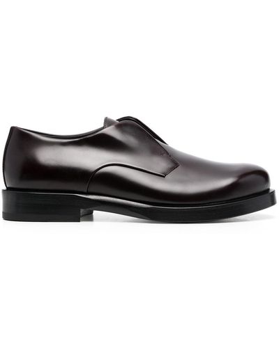 Giorgio Armani Leather Slip-on Loafers - Black