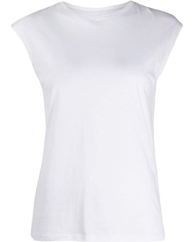 FRAME White Cotton Crew Neck T-shirt