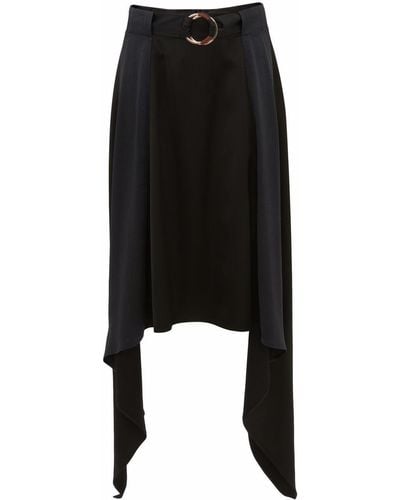 JW Anderson Asymmetric Midi Skirt - Black