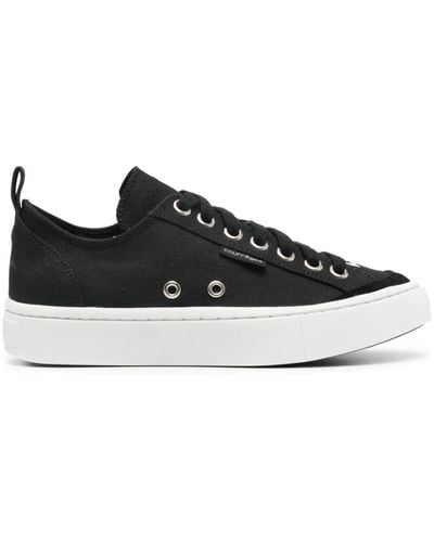 Courreges Canvas 01 Embroidered-logo Sneakers - Black