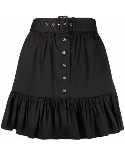 MICHAEL Michael Kors Belted Organic Cotton Mini Skirt - Black