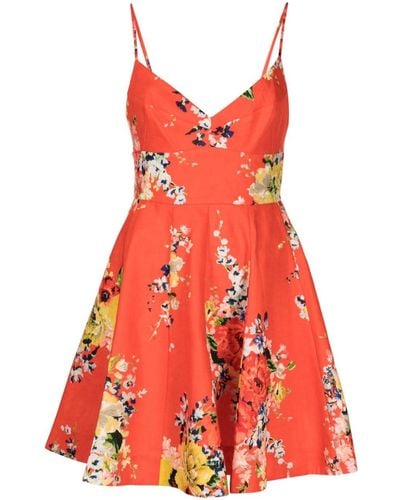 Zimmermann Mini-jurk Met Bloemenprint - Rood