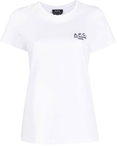A.P.C. T-shirt à logo brodé - Blanc