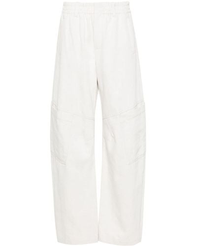 Brunello Cucinelli Mid-rise Tapered Trousers - White