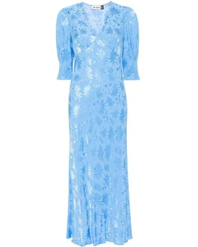 RIXO London Zadie Midi Dress - Blue