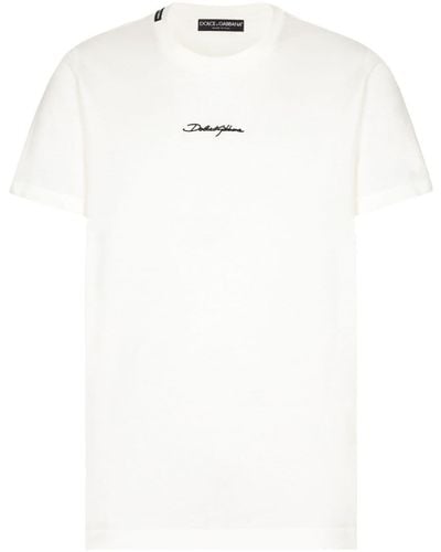 Dolce & Gabbana T-Shirt mit Logo-Print - Weiß