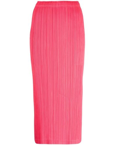 Pleats Please Issey Miyake Geplooide Rok - Roze