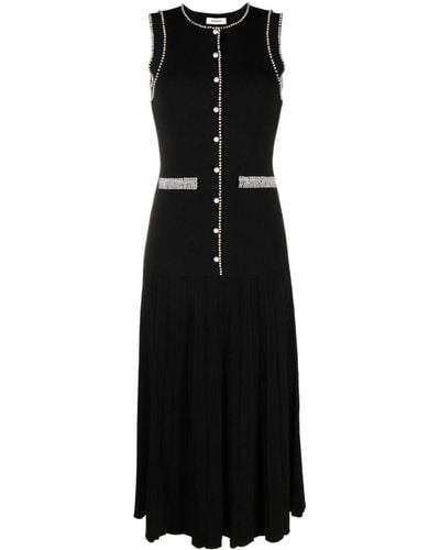 Sandro Faux Pearl-embellished Midi Dress - Black