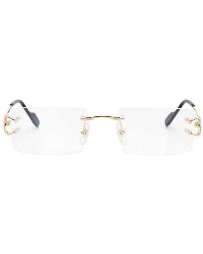 Cartier Rahmenlose Brille mit eckigen Gläsern - Mettallic