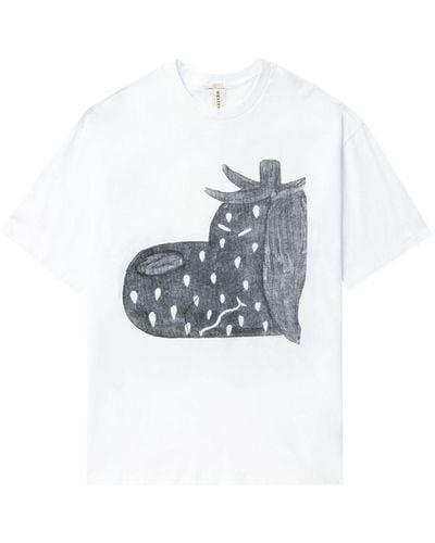 WESTFALL T-shirt en coton à imprimé graphique - Blanc