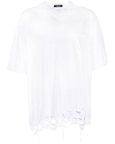 Undercover Ripped-detailing Cotton T-shirt - White
