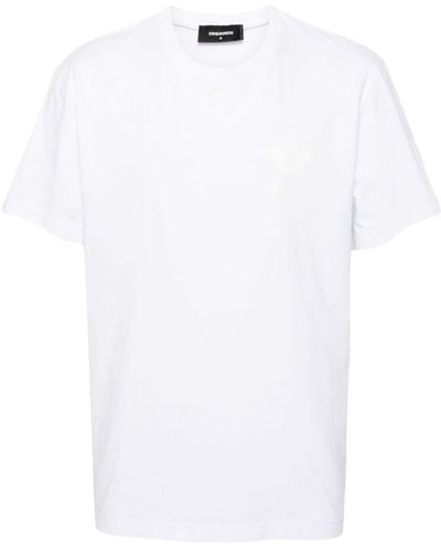 DSquared² T-Shirt mit vorstehendem Logo - Weiß