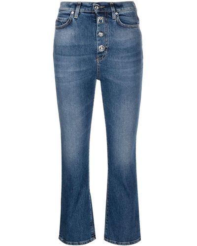 Pinko Schmale Cropped-Jeans - Blau