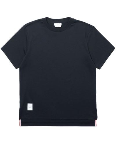 Thom Browne Logo-Patch Short-Sleeve T-Shirt - Blue