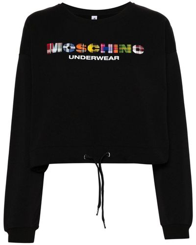 Moschino Logo-print Cotton-blend Sweatshirt - Black