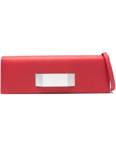 Rick Owens Grained Leather Messenger Bag - Red