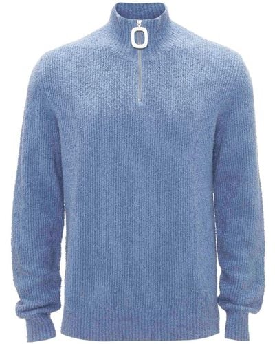 JW Anderson Bouclé-Pullover mit Reißverschluss - Blau