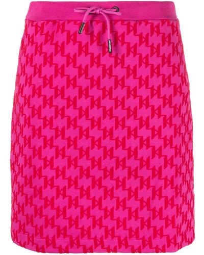Karl Lagerfeld モノグラム スカート - ピンク
