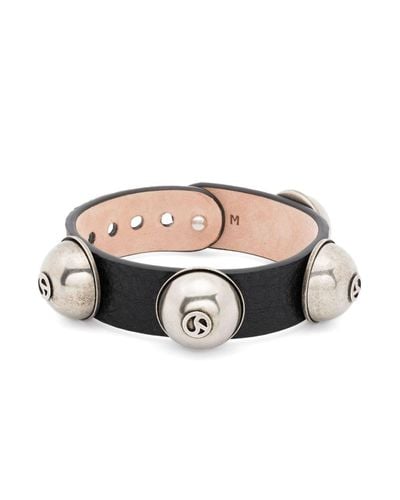 Acne Studios Stud-embellished Leather Bracelet - White