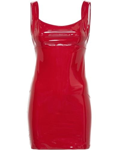 Atu Body Couture Patent Faux-leather Minidress - Red