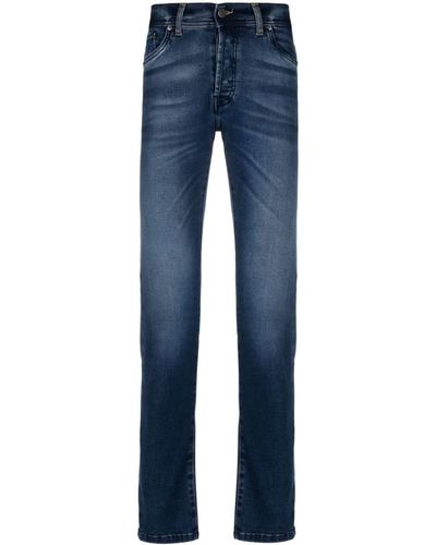 Liu Jo Slim-Fit-Jeans mit Logo-Patch - Blau
