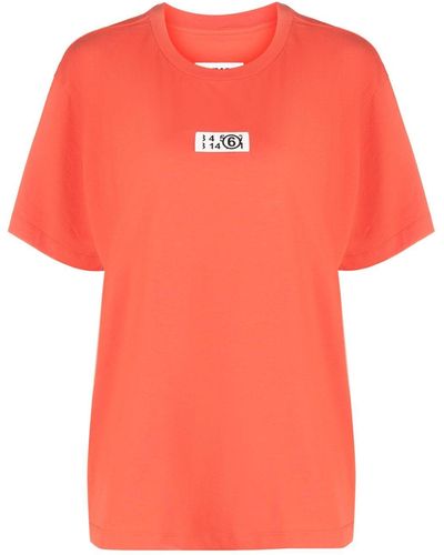 MM6 by Maison Martin Margiela T-shirt Met Patroon - Oranje