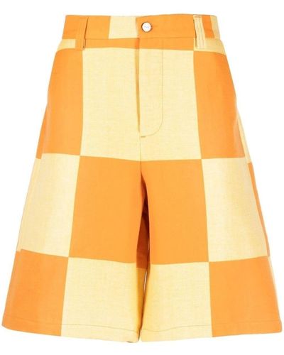 Jacquemus Bermuda à motif damier - Jaune