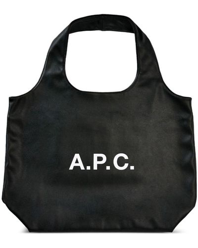 A.P.C. Ninon Shopper Met Logoprint - Zwart