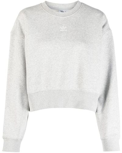 adidas Cropped Fleece Sweatshirt - White