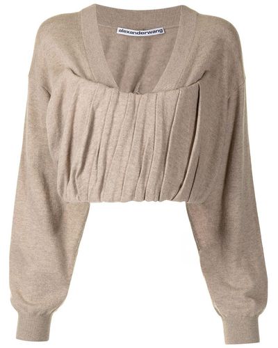Alexander Wang Draped Cropped Sweater - Multicolor