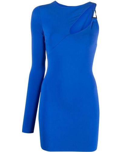 Patrizia Pepe Cut-out Detail Jersey Mini Dress - Blue
