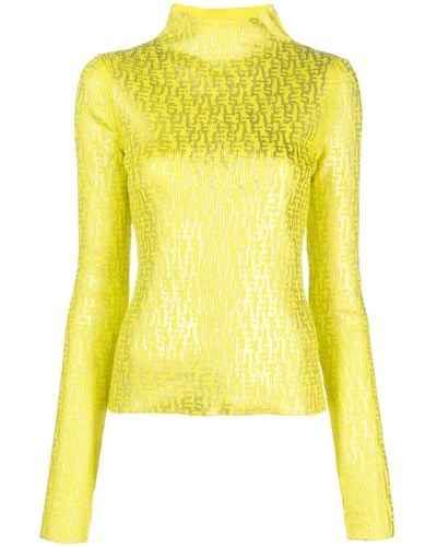 DIESEL M-gavdos Monogram-jacquard Sweater - Yellow