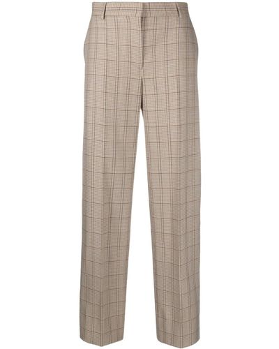 Totême Windowpane-check Tailored Trousers - Natural