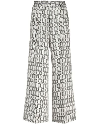 Etro Pantaloni sartoriali con effetto jacquard - Bianco