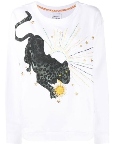 Hayley Menzies Sudadera Prowling Panther con apliques - Blanco
