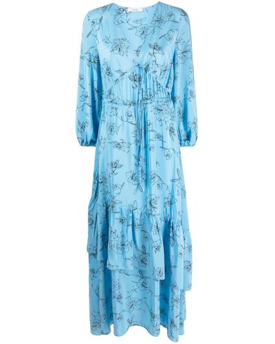 IVY & OAK Maxi-jurk Met Bloemenprint - Blauw